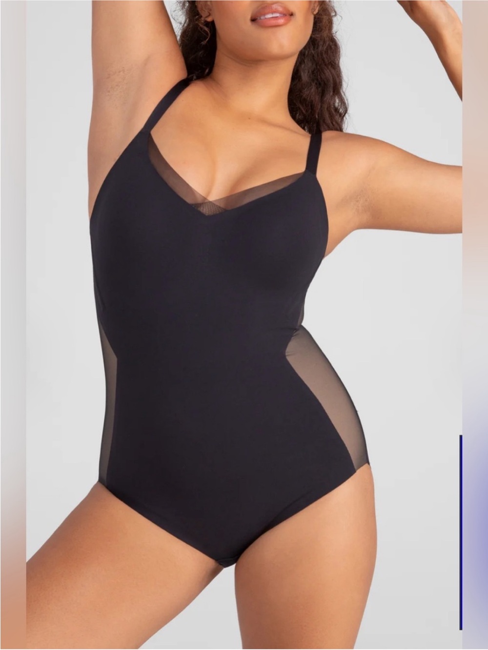 NWT Honeylove Liftwear Crossover Cami Bodysuit in Vamp Black Size XL